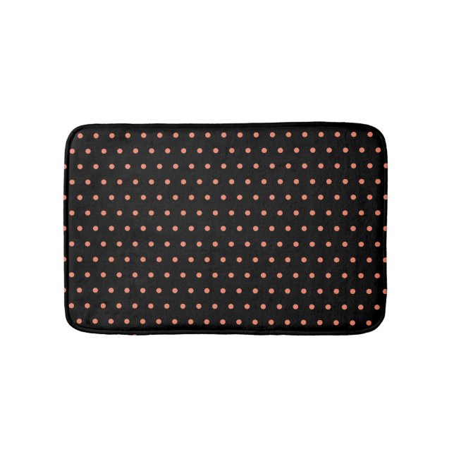 Snyggt SALMON Polka Dot Black Badrumsmatta (Framsidan)