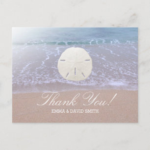 Snyggt Sand Dollar Beach Wedding Tack Vykort