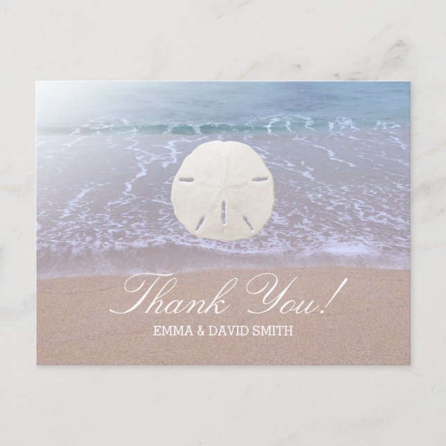 Snyggt Sand Dollar Beach Wedding Tack Vykort (Framsida)