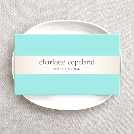 Snyggt Satin Rand Aqua Turquise Beauty Visitkort