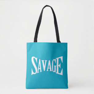 Snyggt SAVAGE Bold White Print Toag Bag Tygkasse