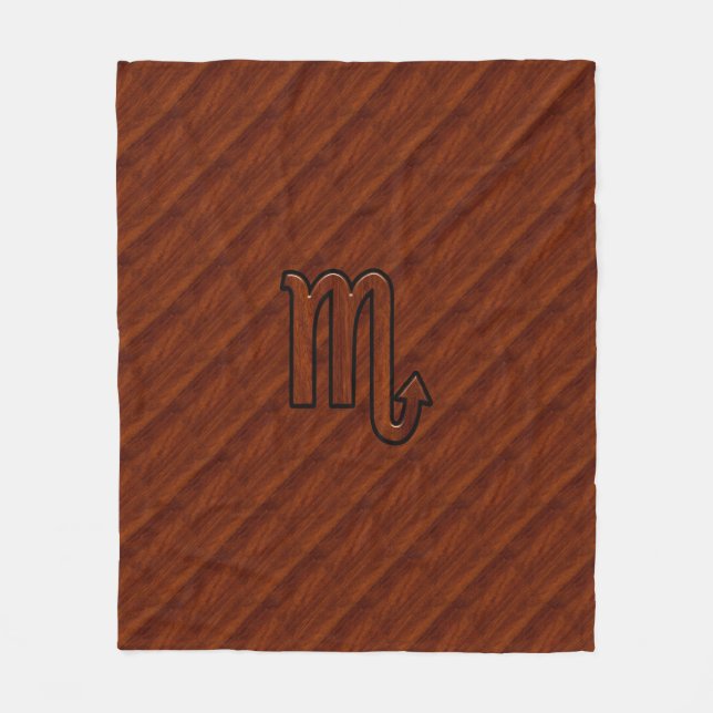 Snyggt Scorpio Zodiac Symbol i Mahogany Fleecefilt (Framsidan)