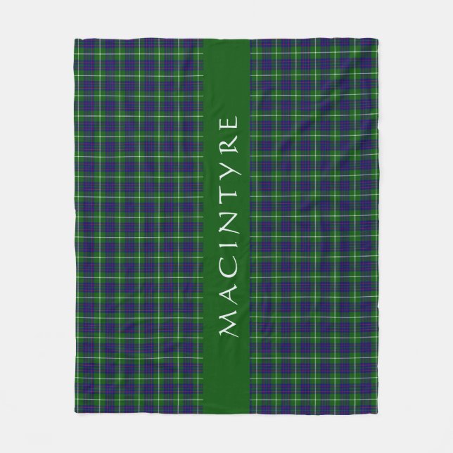 Snyggt Scottish Klan MacIntyre Tartan Anpassningsb Fleecefilt (Framsidan)