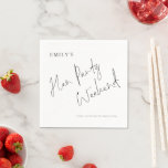 Snyggt Script Hen Party Helg Pappersservett<br><div class="desc">Snyggt skript Hen Party Helg. Ett skript för huvudrubriken och resten av snyggten som du enkelt kan anpassa.</div>