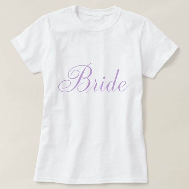 Snyggt Script Lavender Bride Tee Shirt (Design framsida)