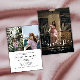 Snyggt Script Modern 3 Photo Studentfest Inbjudningar