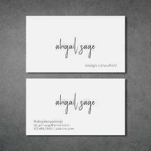 Snyggt Script Modern Minimalistisk Mörk på ljus Visitkort