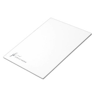 Snyggt Script Monogram Personlig Stationery Anteckningsblock