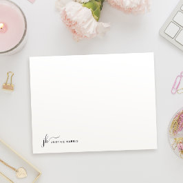 Snyggt Script Monogram Personlig Stationery Anteckningskort