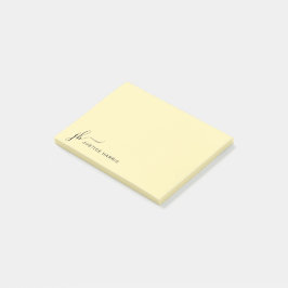 Snyggt Script Monogram Personlig Stationery Post-it Block