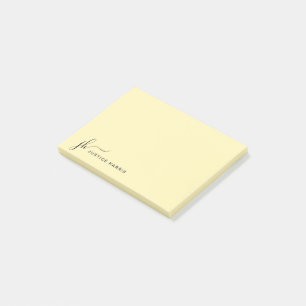 Snyggt Script Monogram Personlig Stationery Post-it Block