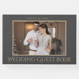 Snyggt Script Mörk Grått och Guld | Foto Gästböcker