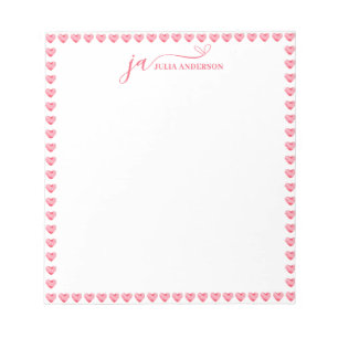 Snyggt Script-typsnitt Monogram med Heart Ram Anteckningsblock