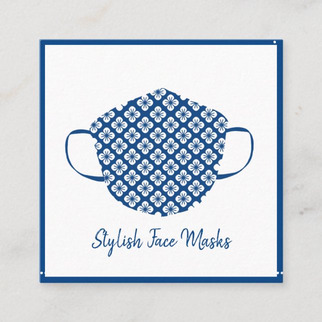 Snyggt Seamstress Ansikte täcker maskdesignern Fyrkantigt Visitkort (Framsida)