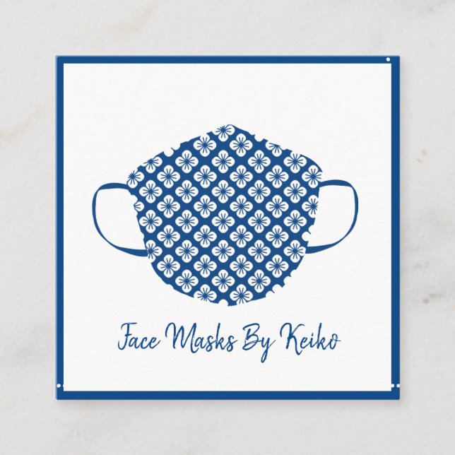 Snyggt Seamstress Ansikte täcker maskdesignern Fyrkantigt Visitkort (Framsida)