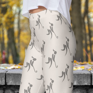 Snyggt Seashell White Womens Hockey Mönster Leggings