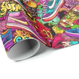 Snyggt serie graffiti kaklade mönster presentpapper