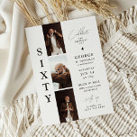 Snyggt SEXTY Fotoremsan 60:e födelsedagen Inbjudningar<br><div class="desc">Upptäck magin i tidlös design med vår "Snyggt 60:e Födelsedagsfest inbjudan". Inbjudan innehåller en fotoremskollage som fångar värdefulla moment och en elegant födelsedagsmall som ställs in mot en klassisk vit bakgrund. Anpassa text enkelt om du vill lägga till en personlig tryckning. Perfekt för ett oförglömligt firande!</div>