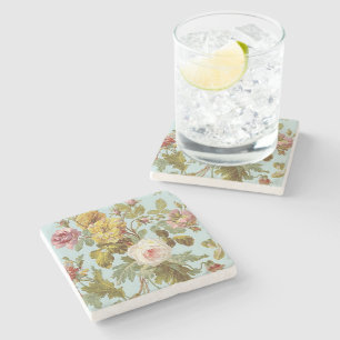 Snyggt Shabby chic Rosa ros Flower Mönster Stenunderlägg