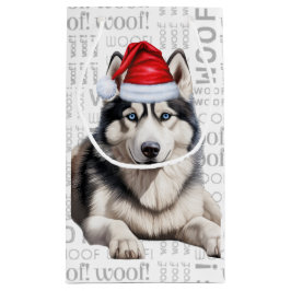 Snyggt Siberian husky och Woof Ord Art-jul