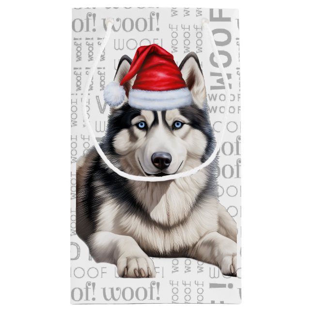 Snyggt Siberian husky och Woof Ord Art-jul (Baksidan)