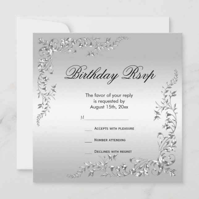 Snyggt Silver Dekoration Birthday OSA (Framsida)