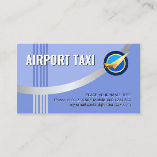 Snyggt Silver Flygplans Startbana Flygplats Taxi Visitkort