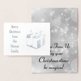 Snyggt Silver Foil-Personligen - jul Folierat Kort