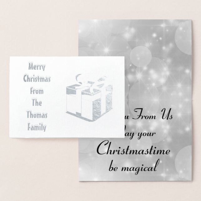 Snyggt Silver Foil-Personligen - jul Folierat Kort (Display)
