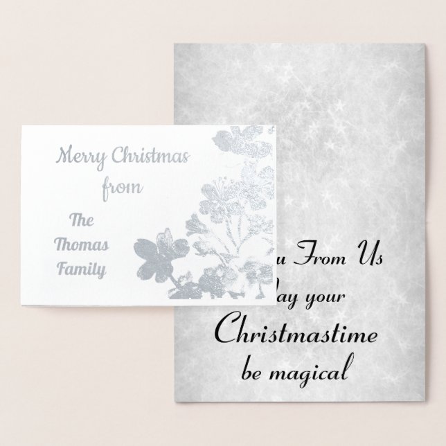 Snyggt Silver Foil-Personligen - jul Folierat Kort (Display)
