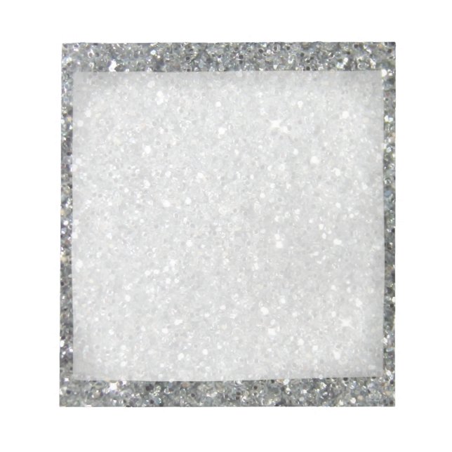 Snyggt Silver Glitter Glitz Photo Anteckningsblock (Framsida)