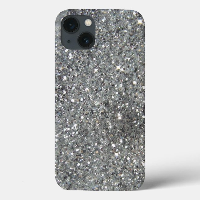 Snyggt Silver Glitter Glitz-utskrift (Baksida)