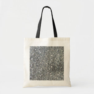 Snyggt Silver Glitter Glitz-utskrift Tygkasse