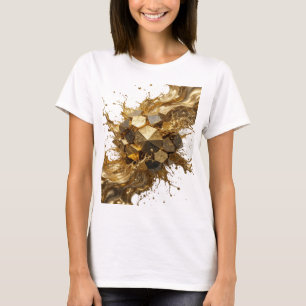 Snyggt Silver GULDA SPLASHAR OCH METALLISKA KUBER T Shirt
