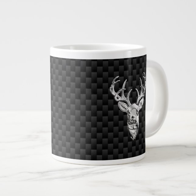 Snyggt Silver Hjort om koldioxidutskrift Jumbo Mugg (Framsida höger)