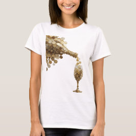 Snyggt Silver PENGAR SOM STRÖMMAR FRÅN CHAMPAGNEGL T Shirt