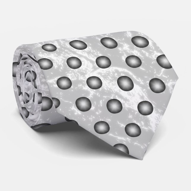 Snyggt Silver Polka Dot. Bakgrund, anpassade Slips (Rullad)
