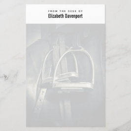 Snyggt Silver-stirups on English Riding Saddle Brevpapper