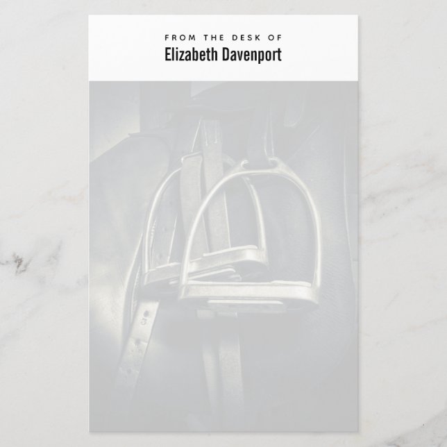 Snyggt Silver-stirups on English Riding Saddle Brevpapper (Framsida)