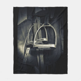 Snyggt Silver-stirups on English Riding Saddle Fleecefilt