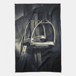 Snyggt Silver-stirups on English Riding Saddle Kökshandduk