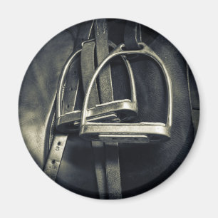 Snyggt Silver-stirups on English Riding Saddle Magnet
