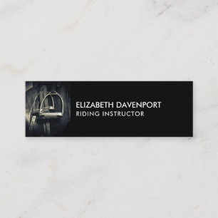 Snyggt Silver-stirups on English Riding Saddle Mini Visitkort