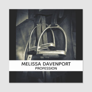 Snyggt Silver-stirups on English Riding Saddle Namnbricka