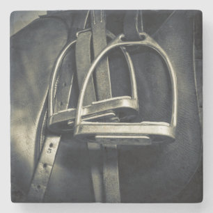 Snyggt Silver-stirups på engelska Riding Saddle Stenunderlägg