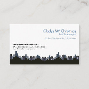 Snyggt Simple City Skyline Silhouette Realtor Visitkort