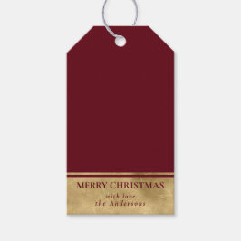 Snyggt Simple Faux Guld och Red jul Presentetikett