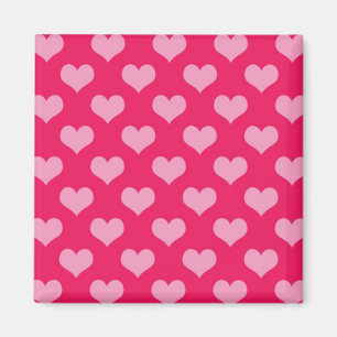 Snyggt Simple Modern Magenta Rosa Hearts Mönster Magnet
