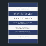 Snyggt sjöfartsrandigt bröllopsinbjudan inbjudningar<br><div class="desc">Modern randig bröllopsdesign av Shelby Allison. Fler färgalternativ tillgängliga.</div>