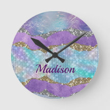 Snyggt sjöjungfru glittery Lila turkos monogram